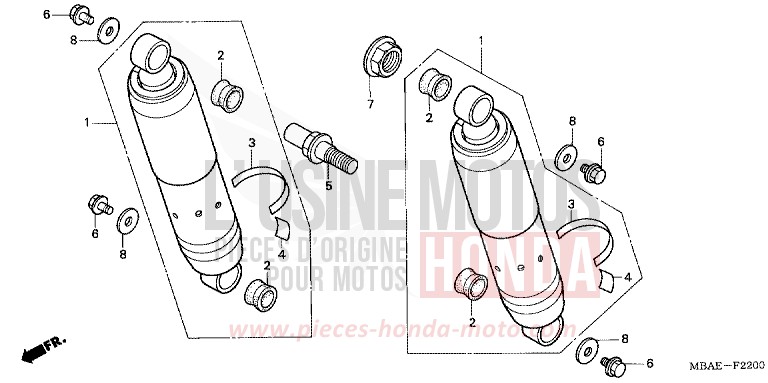 COUSSIN ARRIERE de Shadow Aero NOIR (NH1X) de 2001
